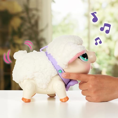 Little Live Pets - My Little Lamb Snowie, corderito interactivo, mascota para cuidar, con sonidos y movimientos, animalito de juguete camina, baila y come, niños +4 años, Famosa (LPK00010)