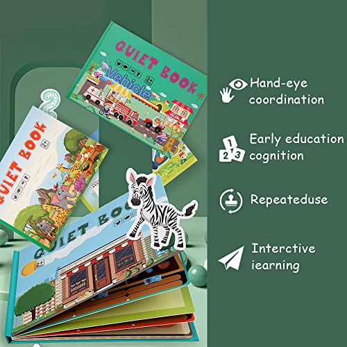 liupmeg Quiet Book,Montessori Libro Tranquilo,Juego de Rompecabezasn,Libro Ocupado Resistente al Agua,Juego de Rompecabezas,Niñas y Niños Aprendizaje Regalo,para niños Preescolar educación temprana