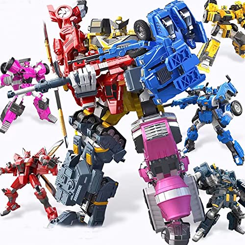 LIUSj JUNSt Transformers Toy Robot Truck 5-en-1 Mini-Agent Five-Dazzling Mecha Combinación Figura de acción.Hecho de Materiales Seguros y Resistentes Aptos for Mayores de 3 años.