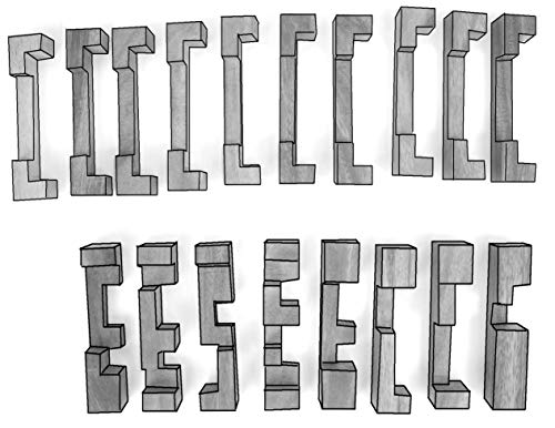Logica Juegos Art. Mega Piedra Amoladora - Mega Burr Puzzle - Rompecabezas de Madera 3D - Dificultad 5/6 Increíble - Colección Leonardo da Vinci