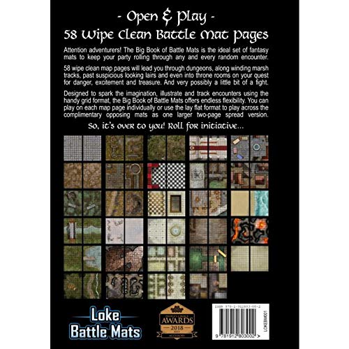 Loke Big Book of Battle Mats - 58 Pages of Battle Mats for Tabletop RPGs