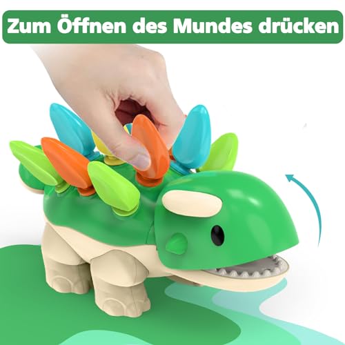 Loyzico Montessori Dinosaurio Juguetes a partir de 1 año, juego de clasificación de motricidad fina para niños y niñas de 12 a 18 meses, juguete educativo regalo para bebés niños pequeños 2 3 4 años