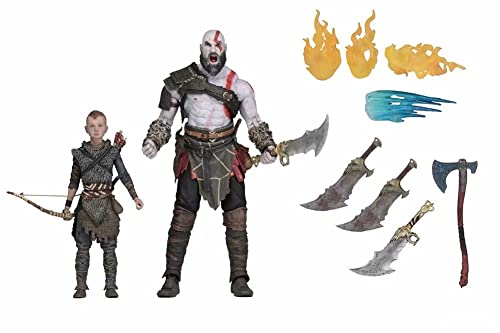 LPCPY Dios de la Guerra 4 Kratos Atreus Padre e Hijo Set Set Deluxe Edition Personaje Modelo Una Variedad de Accesorios de Armas de Juguete