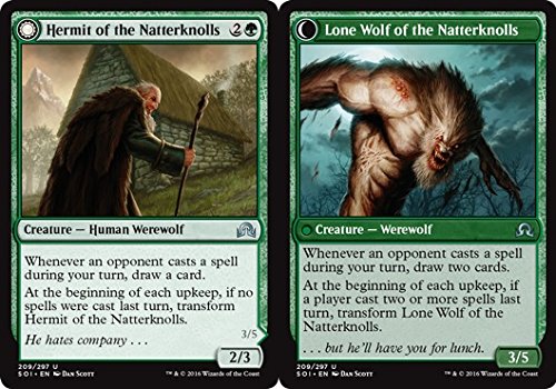 Magic The Gathering - Hermit of The Natterknolls // Lone Wolf of The Natterknolls (209/297) - Shadows Over Innistrad by