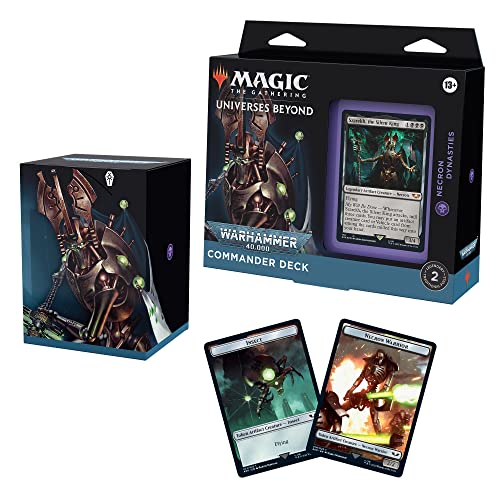 Magic The Gathering Más allá del Multiverso: Warhammer 40,000 Mazo de Commander, de Dinastías Necronas, Versión en Inglés