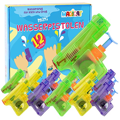 Magicat 12 Pistolas de Agua pequeñas - Juguetes para niños en Fiestas de cumpleaños, para Jugar en la Piscina o jardín - Juegos de Agua para niños Exterior, idóneas para Verano
