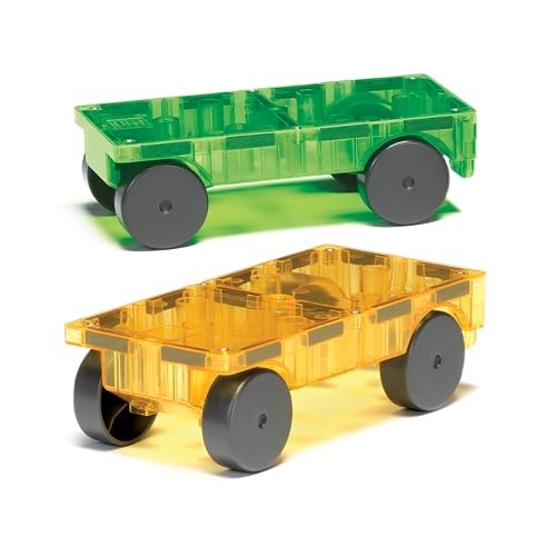 Magna-Tiles Cars Expansion Set, The Original Magnetic Building Tiles For Creative Open-Ended Play, Educational Toys For Children Ages 3 Years + (2 Pieces) (16022)