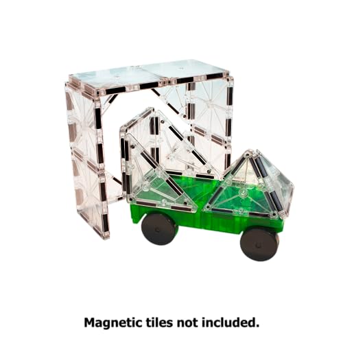 Magna-Tiles Cars Expansion Set, The Original Magnetic Building Tiles For Creative Open-Ended Play, Educational Toys For Children Ages 3 Years + (2 Pieces) (16022)