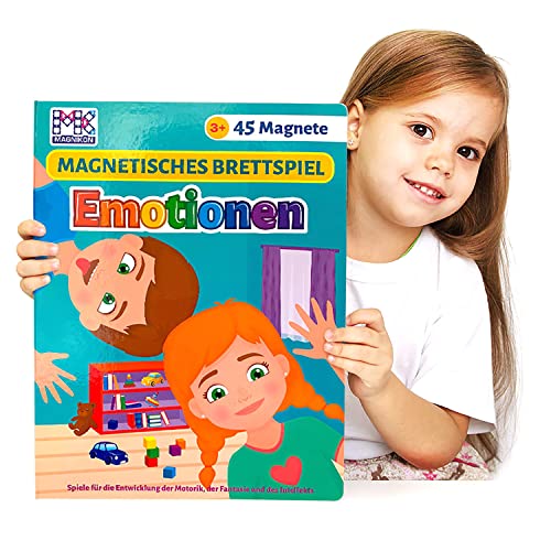MAGNIKON UD37 - Juego magnético de emociones, juego de mesa magnético, caras divertidas, libro magnético, juego educativo con 45 imanes