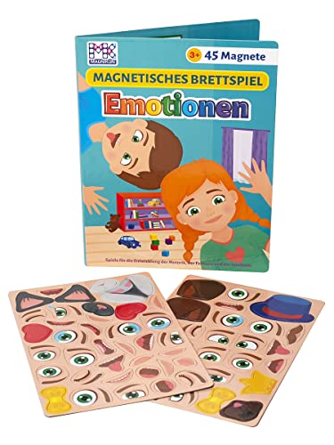 MAGNIKON UD37 - Juego magnético de emociones, juego de mesa magnético, caras divertidas, libro magnético, juego educativo con 45 imanes