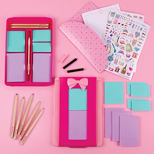Make It Real - Fashion Exchange de Juicy Couture - Kit Infantil de diseño de Moda - Juego de Arte con láminas de raspar, Pegatinas, lápices de Colores, etc. - Regalos para niñas