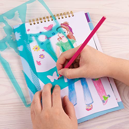 Make It Real Love and Daisy - Cuaderno de bocetos con plantillas y calcomanías para la creatividad, diseño de moda inspirado en el amor y la margarita, libro para colorear para niñas
