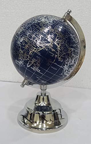 Mapa del mundo multicolor, globo del mundo rotado, decoración de mesa de escritorio con base