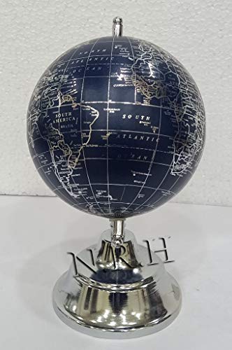 Mapa del mundo multicolor, globo del mundo rotado, decoración de mesa de escritorio con base