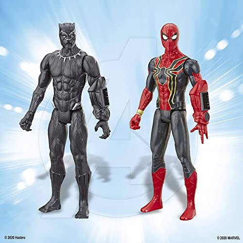 Marvel Avengers Endgame Titan Hero Series - Figuras de acción de 12 pulgadas Capitán América, Iron Spider, Black Panther y Iron Man (4 figuras de acción)