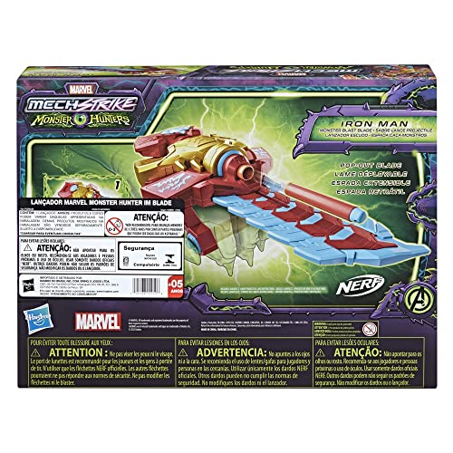 Marvel Avengers Mech Strike Monster Hunters - Lanzador Espada de Iron Man - Juguete para niños a Partir de 5 años