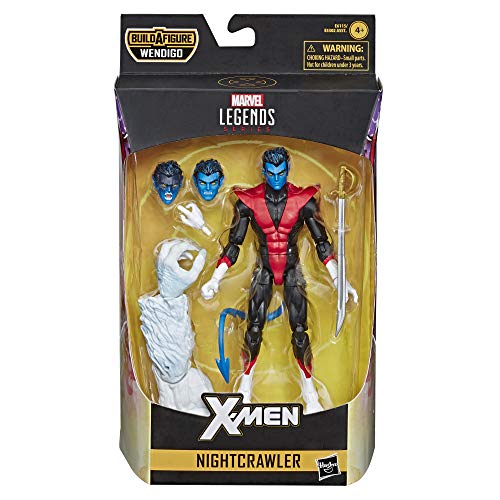 Marvel Hasbro Legends Series 6" Collectible Action Figure Nightcrawler Toy (X-Men/X-Force Collection) - with Wendigo Build-A-Figure Part