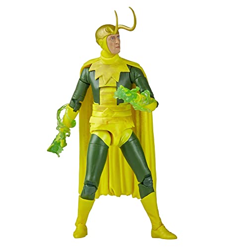 Marvel Hasbro Legends Series - Universo Cinematográfico de en Disney Plus - Figura de Loki Clásico - 5 Accesorios y 1 Pieza para armar Figura Adicional, F3702