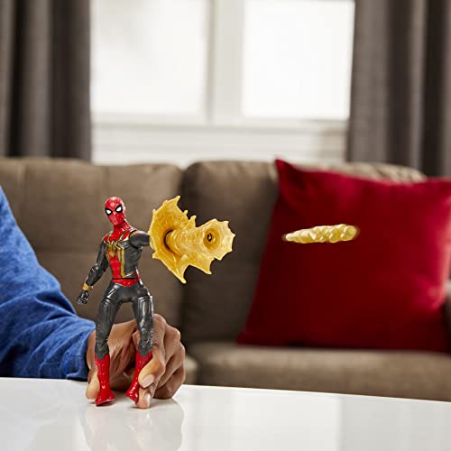 Marvel Spider-Man - Figura de acción Inspirada en la película Spider-Man de 15 cm con Ataque de Arma para apretar Las piernas, a Partir de 4 años