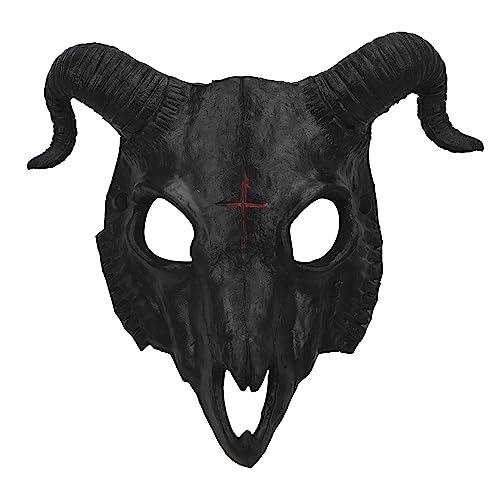 Máscara de diablo, cuernos de cabra, máscara de disfraces, máscara de animales, máscara de dioses, cuerno de carnero de animal, máscara de esqueleto, máscara de monstruo, cosplay para fiestas de