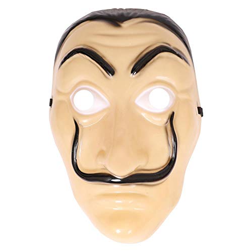 Máscara de Salvador Dali para adultos, accesorio de máscara de atraco para Halloween, paquete de 6 unidades