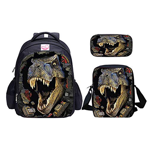 MATMO Juego de mochila y lonchera de dinosaurio para niños, mochila de hombro y estuche (mochila de dinosaurio juego 1)