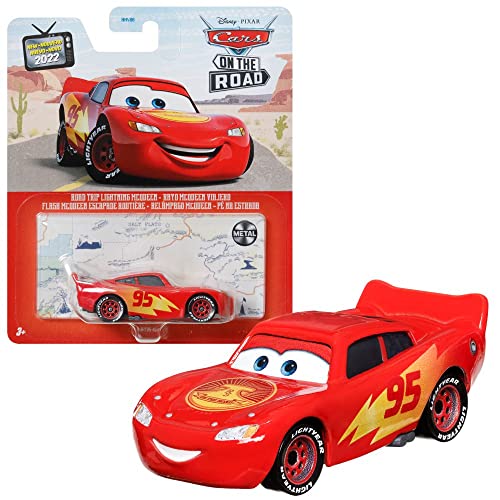 Mattel Selección Vehículos Racing Style, Disney Cars, Die Cast 1:55 Coche, DXV29N Cars 3 Single:Lightning Mcqueen Road Trip (CDXV59)