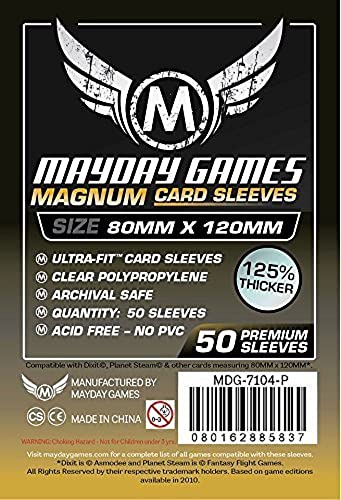 Mayday Games Black Back, Dixit Sleeves (80x120mm)-50 Premium