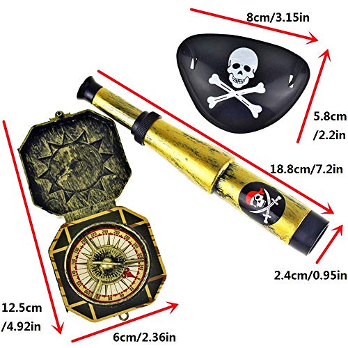 mciskin Artículos de Fiesta Pirata y Paquete de Juguetes de Favor de Pirata,Kit Completo de 60 Piezas con cofres del Tesoro Piratas temáticos