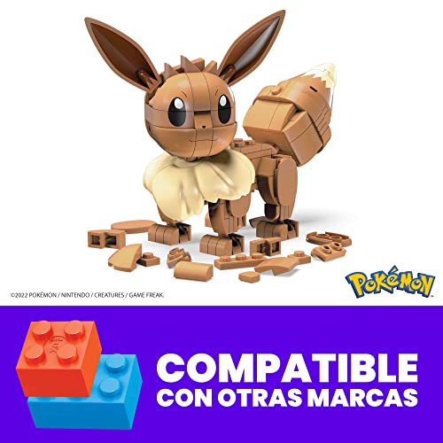 MEGA Construx Pokémon Construye y muestra Eeve Figura de +200 bloques de construcción de juguete para niños +6 años (Mattel HDL84)