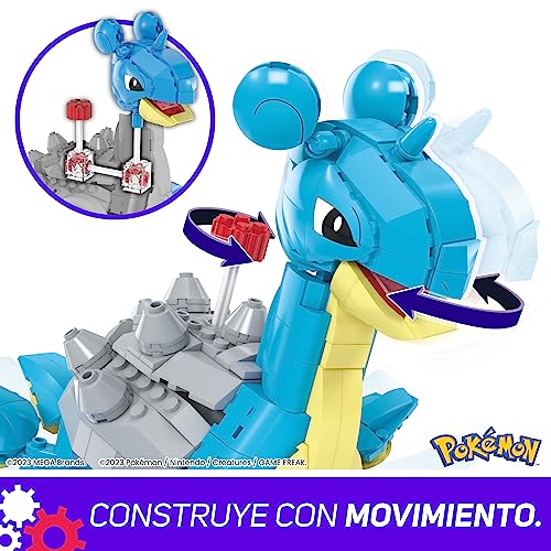 MEGA Construx Pokémon Lapras, 529 bloques de construcción con movimiento, juguete +8 años (Mattel HKT26)