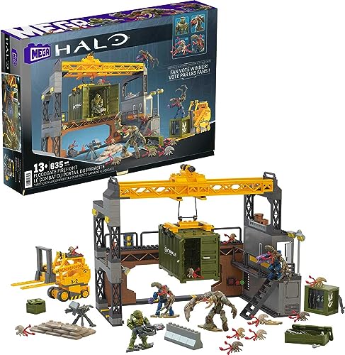MEGA Halo Avalancha en la Torre Traxus Bloques de construcción con figuras y accesorios, juguete +8 años (Mattel HNC59)