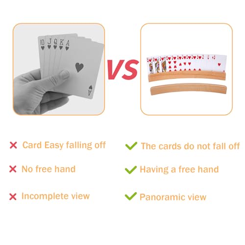 MEMOFYND 2 soportes para tarjetas de juego, soporte para tarjetas de juego, soporte para tarjetas de juego, soporte para tarjetas manos libres para juegos de cartas, adecuado para personas mayores,