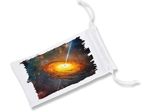 MERCHANDMANIA Pack 2 Fundas Bolsa Multiusos Quasar Galaxia Nebulosa radiacion Agujero Negro Gafas Dados rol Personalizada Color.