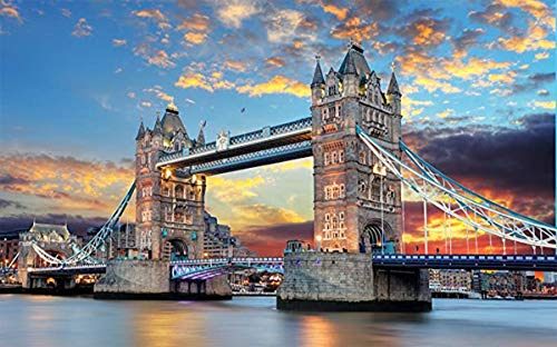 Meryi Rompecabezas 1000 Piezas - Puente de la Torre de Londres, Rompecabezas para Adultos y niños para Imprimir en Alta definición, Juego Familiar Reto único Regalo (70x50cm)