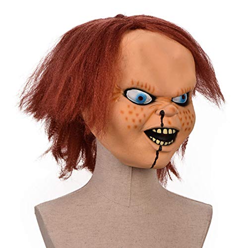 MHBY Máscara de Halloween, máscara ChildPlay Disfraz Máscaras Fantasma Chucky Máscaras Cara de Terror Látex Mascarilla Halloween Devil Killer Doll Casco Niños Accesorios de Disfraces