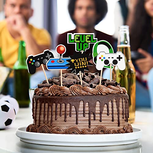 MIAHART 60 piezas de temas de videojuegos para tartas, 6 estilos, selecciones para cupcakes, decoraciones para niños, juegos, cumpleaños, fanáticos, favores de fiesta