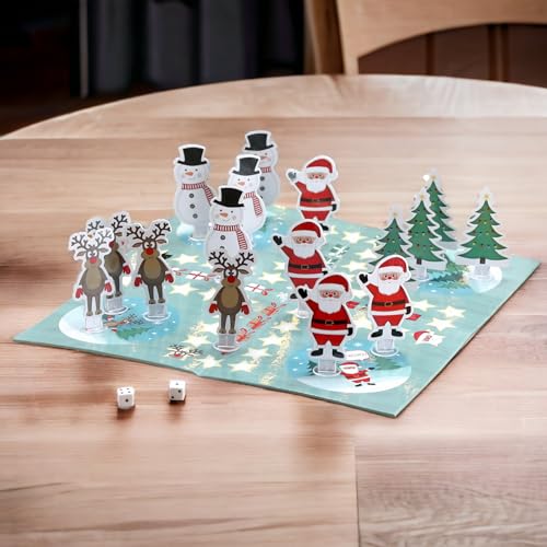 MIJOMA Juego de mesa de Navidad para toda la familia, juego de mesa para toda la familia, muñeco de nieve, reno, personajes principales de Santa Ludo