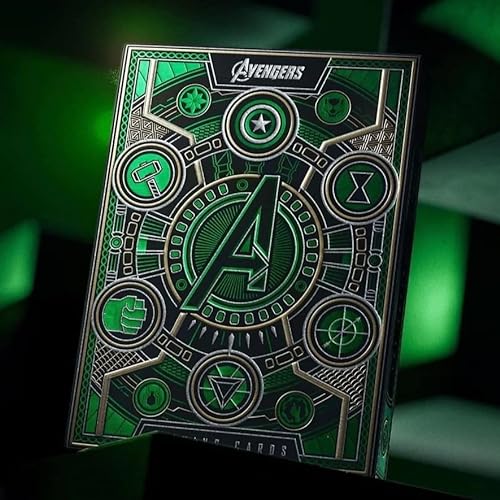MilesMagic Theory11 Avengers Infinity Saga Green Edition - Juego de cartas con clip de acrílico transparente para baraja
