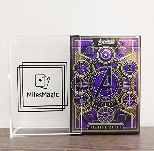 MilesMagic Theory11 Avengers Infinity Saga Purple Edition - Juego de cartas con clip de acrílico transparente para baraja