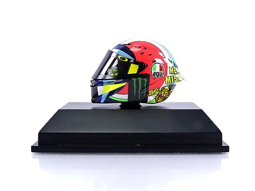 Minichamps 399190096 1:8 AGV Helmet-Valentino Rossi-MotoGP Misano 2019 - Coche coleccionable en miniatura, multicolor