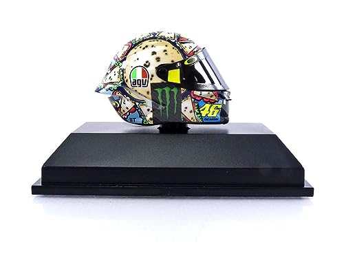 Minichamps 399190096 1:8 AGV Helmet-Valentino Rossi-MotoGP Misano 2019 - Coche coleccionable en miniatura, multicolor