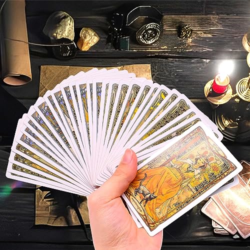 Miotlsy Cartas del Tarot para Principiantes, Tarot Cards Baraja de 78 Cartas de Tarot con Guía, Tarot de Aprendizaje, Baraja de Tarot Clásica, Herramienta de Adivinación