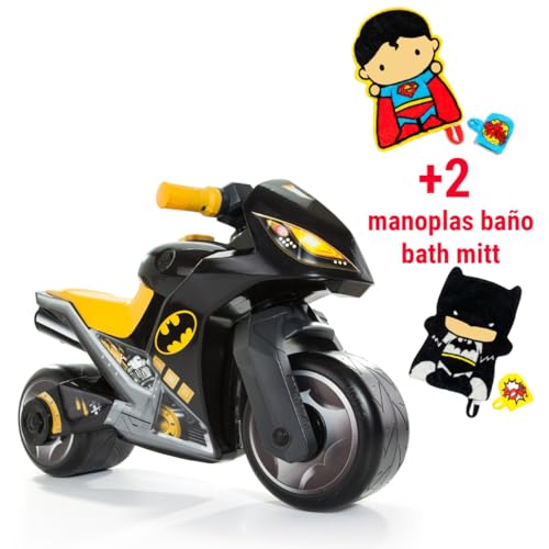 MOLTO | Moto Correpasillos Cross Batman + Manoplas baño | Moto Corre Pasillos para Todo los Terrenos | Juguetes Infantiles Seguros y Resistentes | Fomenta Desarrollo de Niños y Niñas | + 18 Meses
