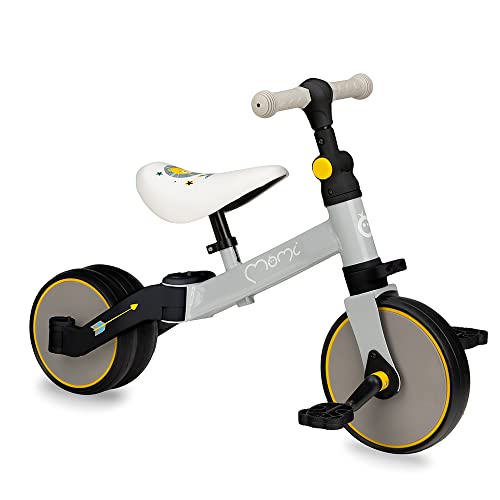 MoMi Loris Bicicleta sin Pedales para niñas y niños (Peso máx. 25 kg), con Pedales extraíbles, sillín Regulable en Altura y Ruedas de plástico Resistentes a los pinchazos, Cuadro de Metal Ligero