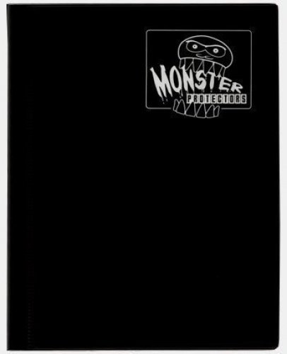Monster Protector Monster Binder - 4 Pocket Matte Black Album - Holds 160 Yugioh, Magic, and Pokemon Cards by