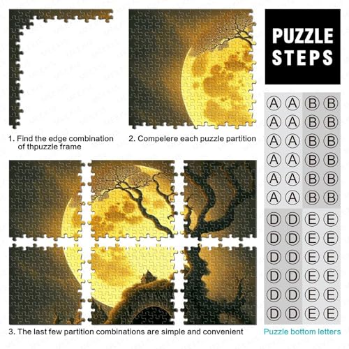 Moon Deadwood Jigsaw Puzzle Adultos Diversión 1000 Piezas Juego Educativo Juguete Decoración del Hogar Juguete Juego Intelectual 1000 Piezas (75x50cm)