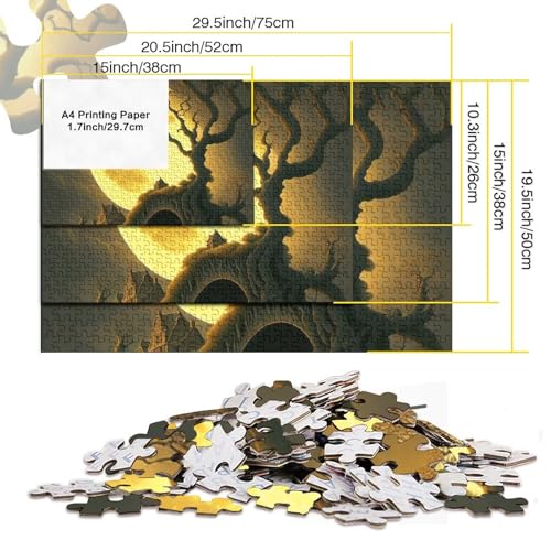 Moon Deadwood Jigsaw Puzzle Adultos Diversión 1000 Piezas Juego Educativo Juguete Decoración del Hogar Juguete Juego Intelectual 1000 Piezas (75x50cm)