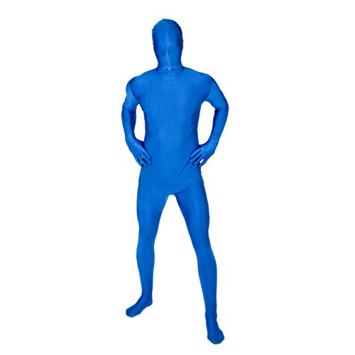 Morphsuits Disfraz Segunda Piel Adulto Azul Cuerpo Entero, Disfraz Carnaval Hombre Traje Licra en Talla L