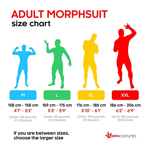 Morphsuits Morph Rainbow Erwachsene XL Disfraz Arcoiris Adulto, Disfraz Segunda Piel Adulto